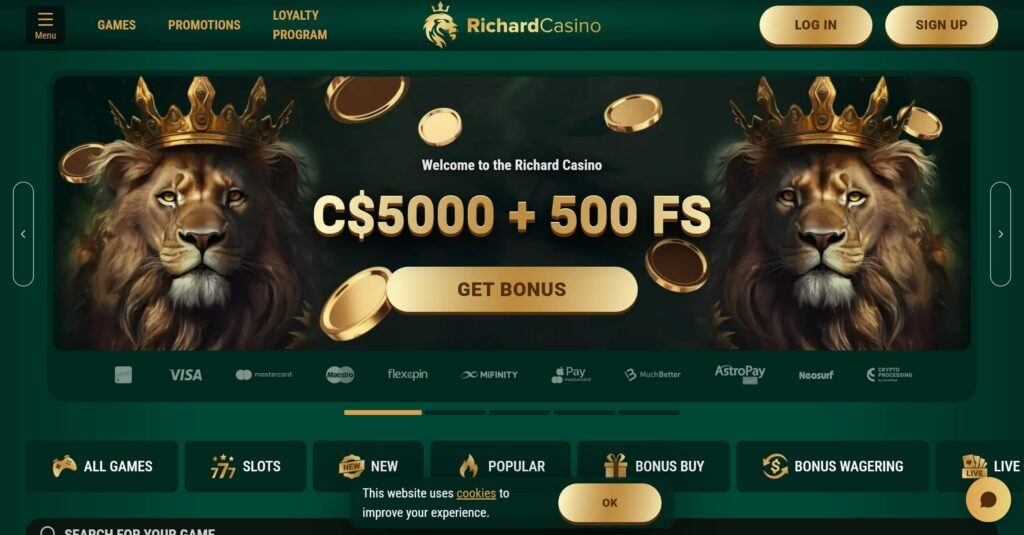 Richard Casino lobby – pokies and slots